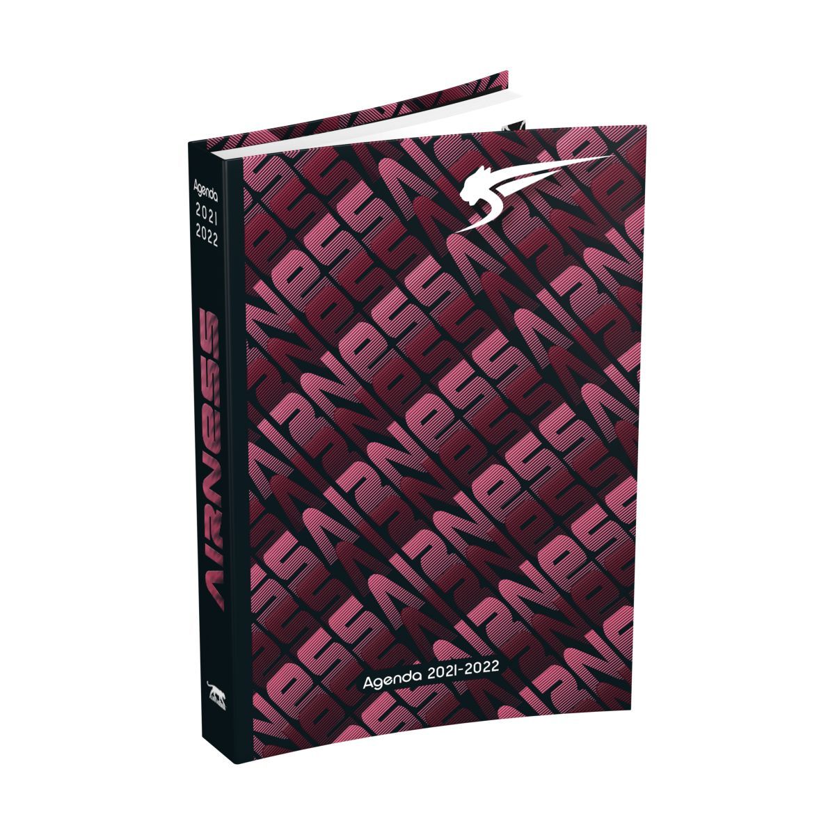 AIRNESS Agenda Scolaire Journalier Airness Alaric Noir Et Rose 2021