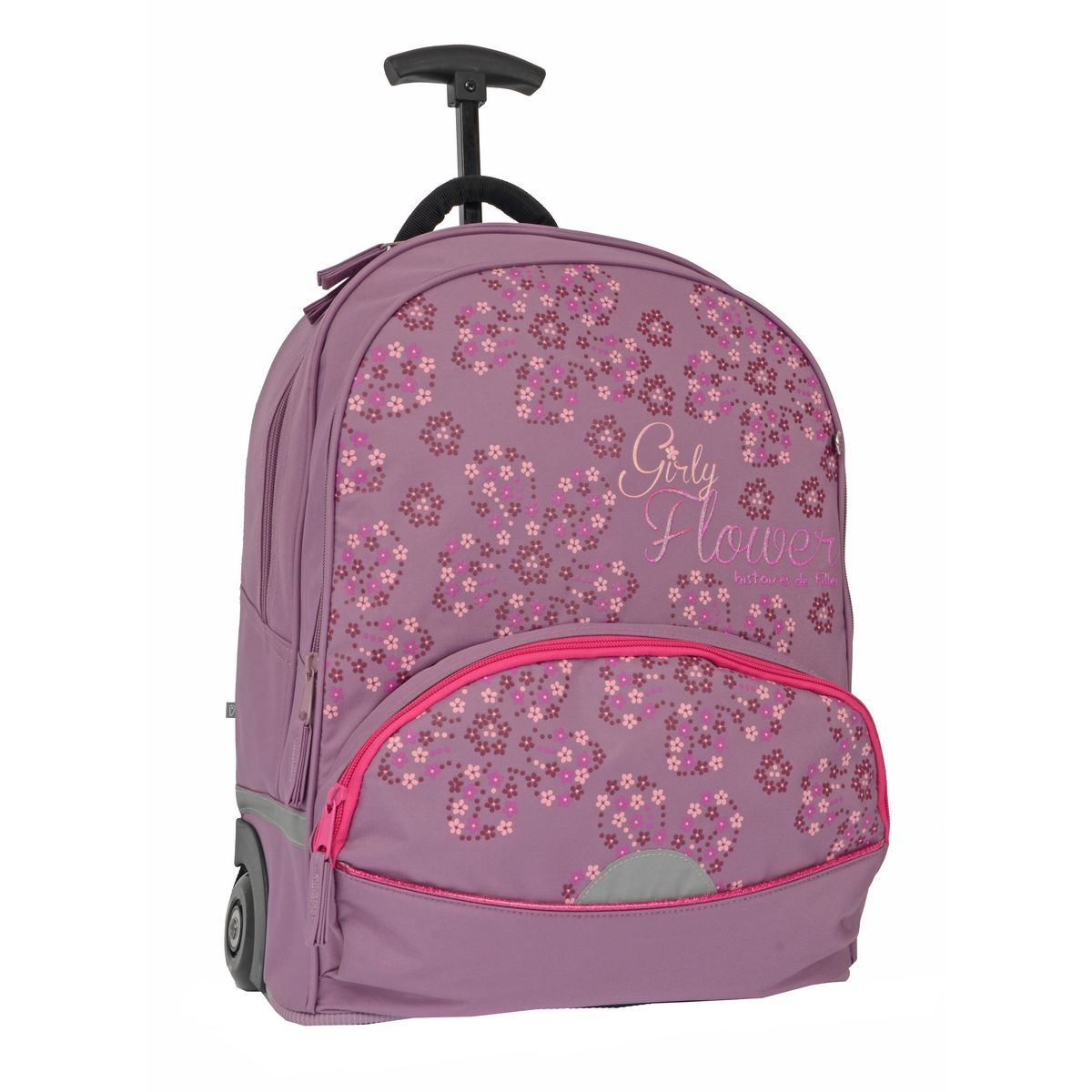 Histoires de filles Sac à roulettes Girly Flower Violet pas cher