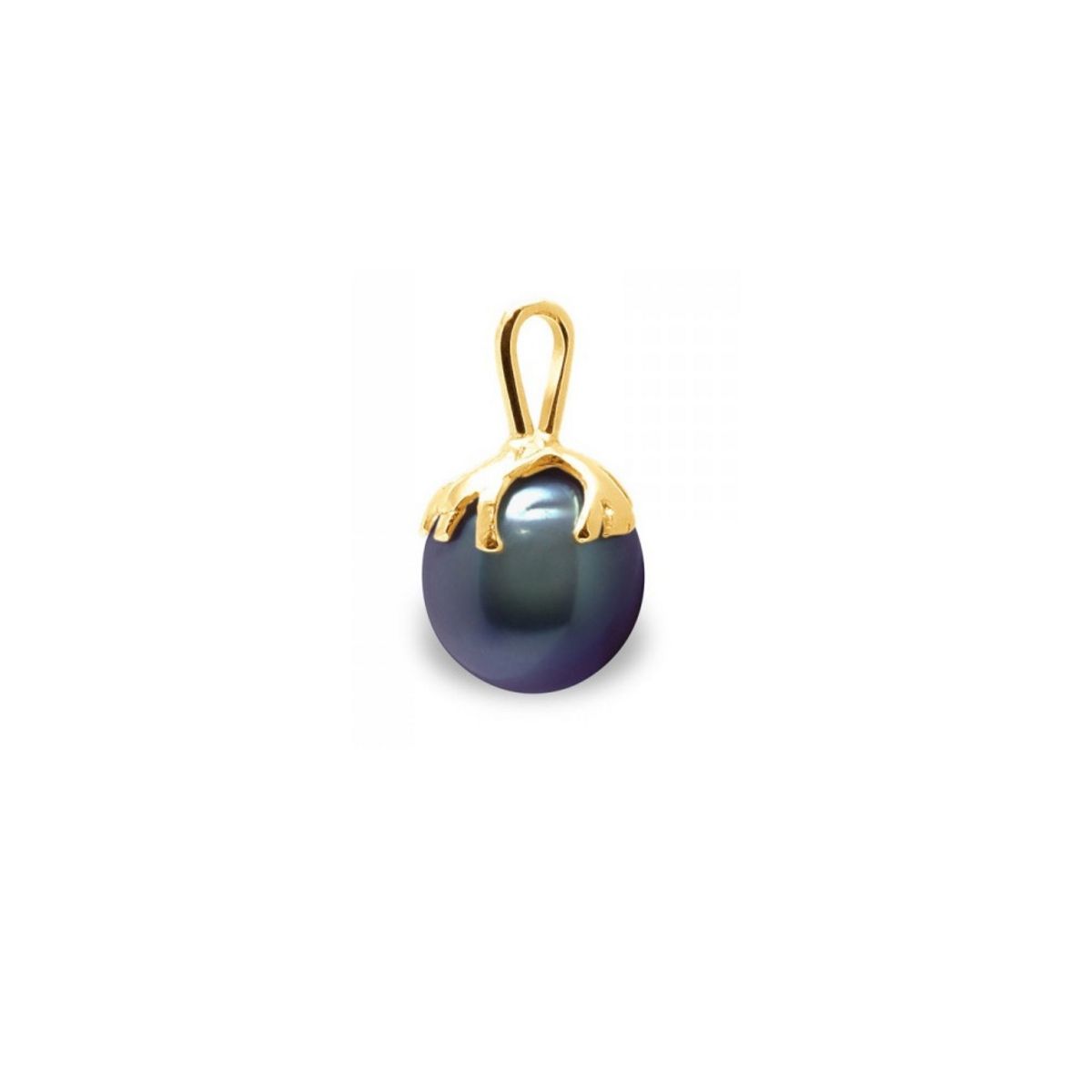 BLUE PEARLS Pendentif Perle De Culture D Eau Douce Noire Et Or Jaune