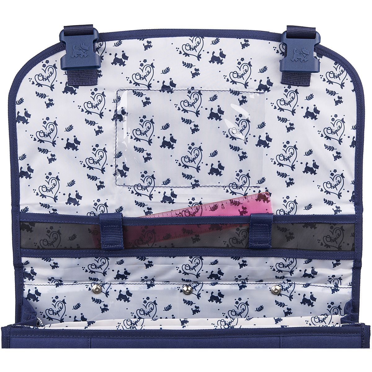 Chipie Cartable Roulettes Cm Cm Cm Bleu Motif Feuilles Pas Cher