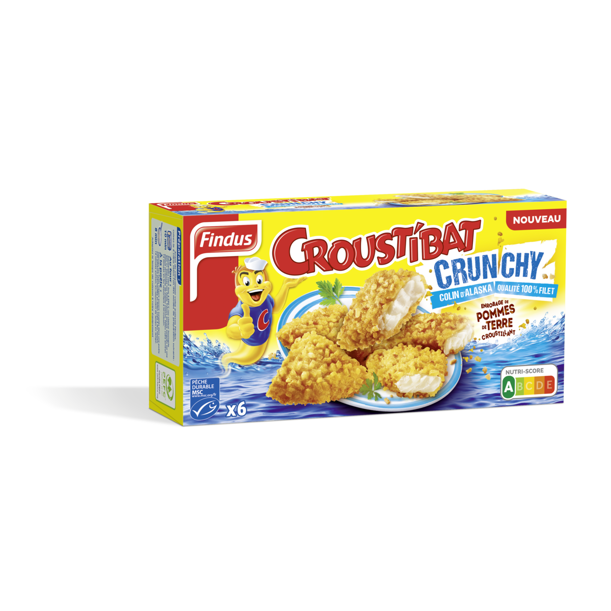 FINDUS Croustibat Crunchy Colin D Alaska MSC Enrobage En Pommes De