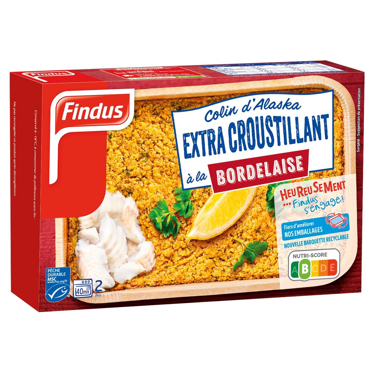 FINDUS Colin d Alaska à la Bordelaise extra croustillant MSC 2 portions