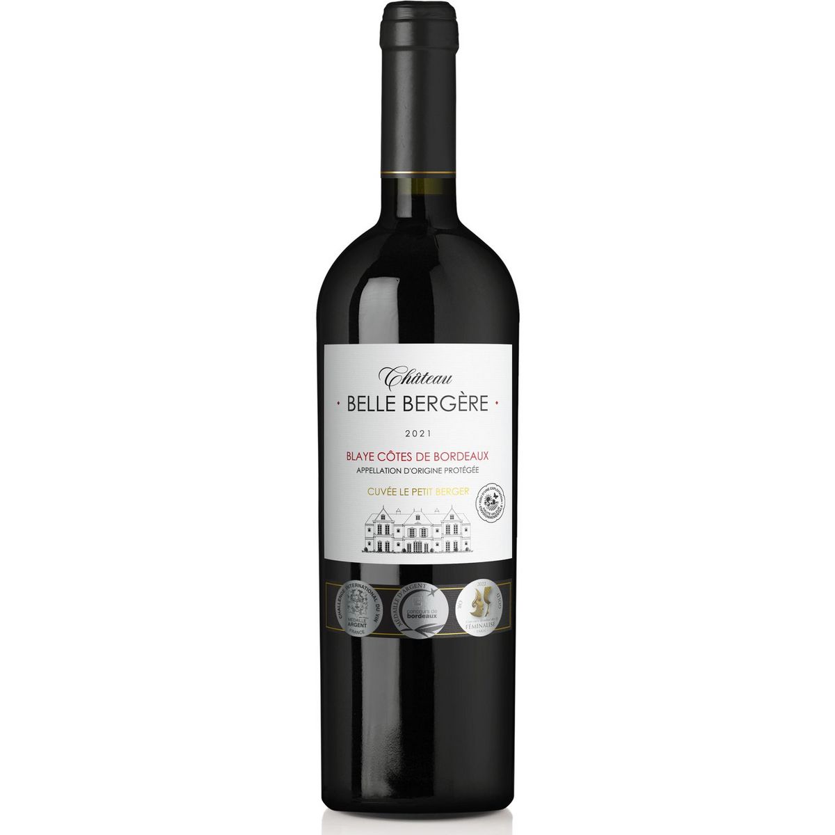 Vin rouge AOP Blaye Côtes de Bordeaux Château Belle Bergère 75cl pas