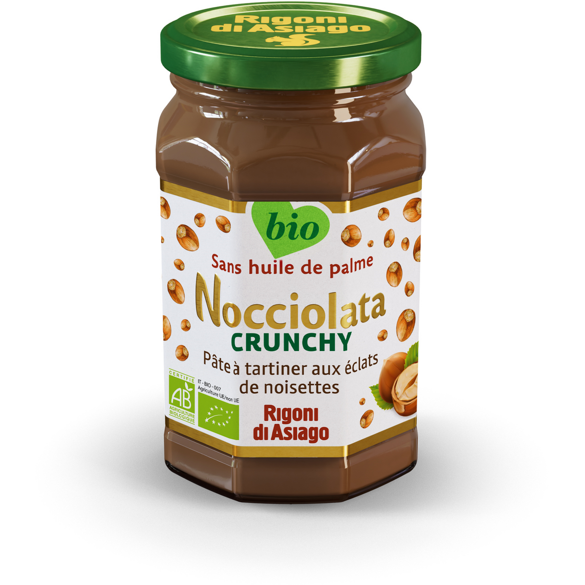 RIGONI DI ASIAGO Nocciolata crunchy pâte à tartiner bio aux éclats de