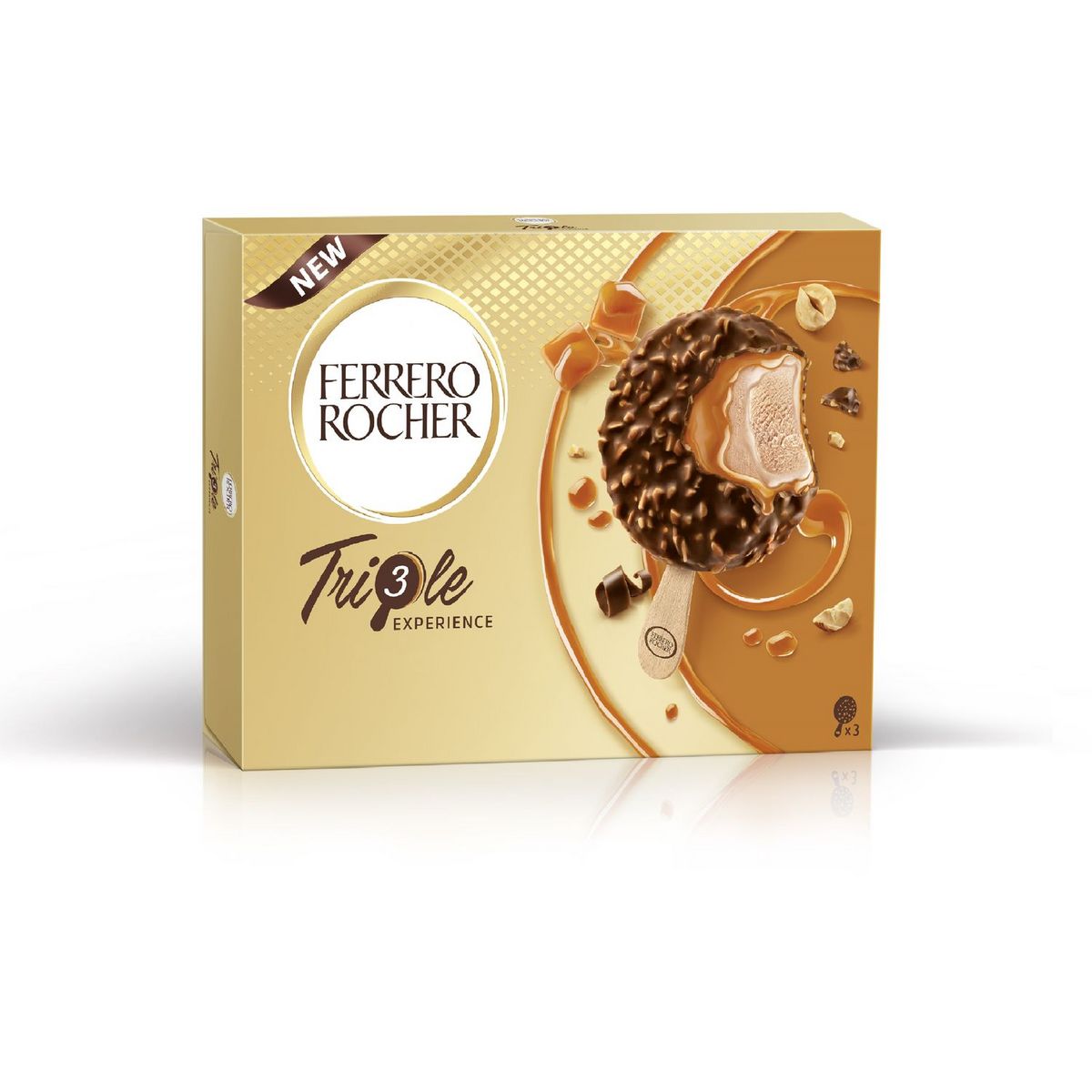 FERRERO ROCHER Bâtonnet glacé triple caramel et chocolat au lait 138g