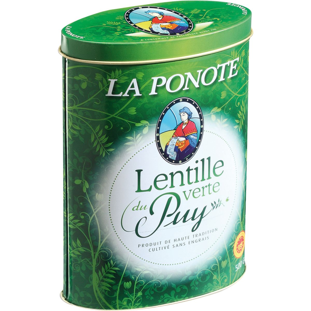 La Ponote lentilles vertes du Puy boîte en fer 500g pas cher Auchan fr