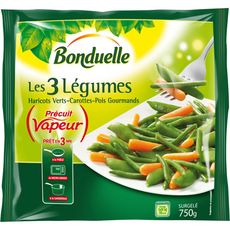 Bonduelle Mélange de 3 légumes haricots verts carottes et pois 750g