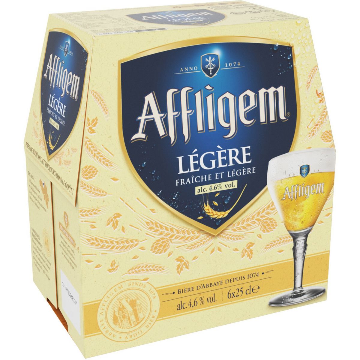 AFFLIGEM Bière blonde légère belge d abbaye 4 6 bouteilles 6x25cl pas