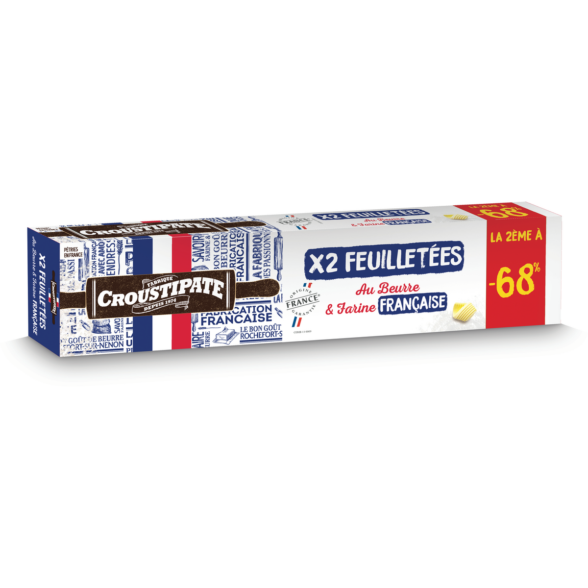 CROUSTIPATE Pâte feuilletée 2 pièces 2ème 68 460g pas cher Auchan fr