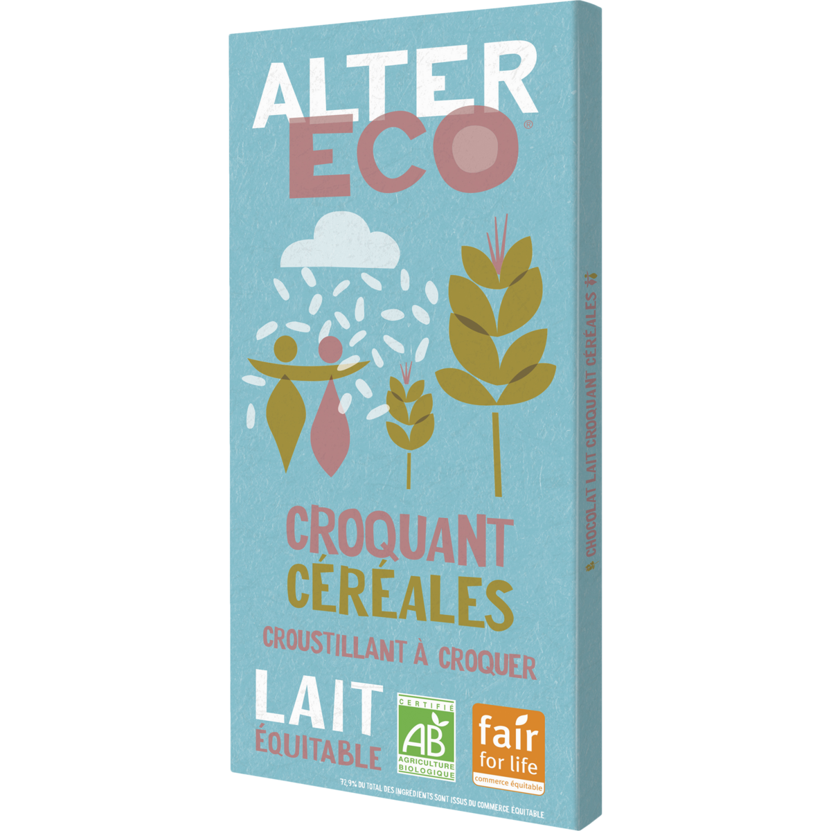 Alter Eco Tablette De Chocolat Au Lait Croquant C R Ales Bio Et