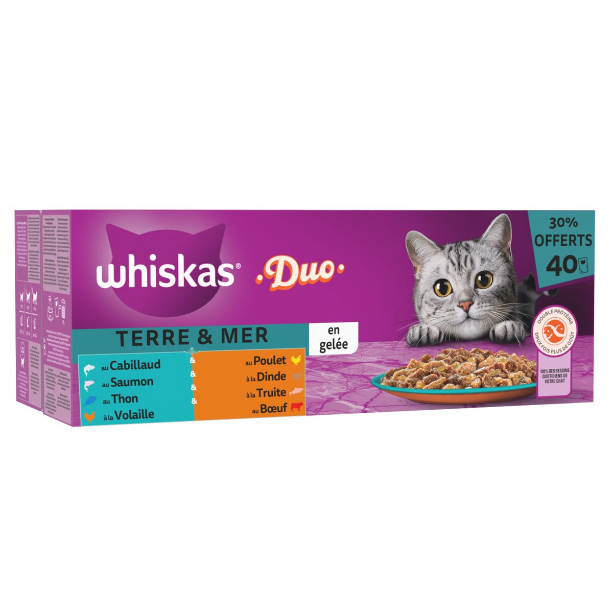 Whiskas Duo Sachets Repas P T E En Gel E Viandes Poissons Pour Chat