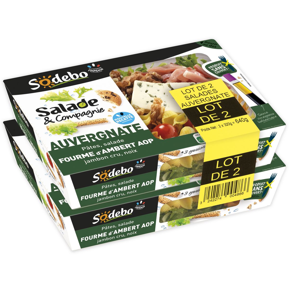 SODEBO Salade compagnie Auvergnate pâtes salade fourme d Ambert