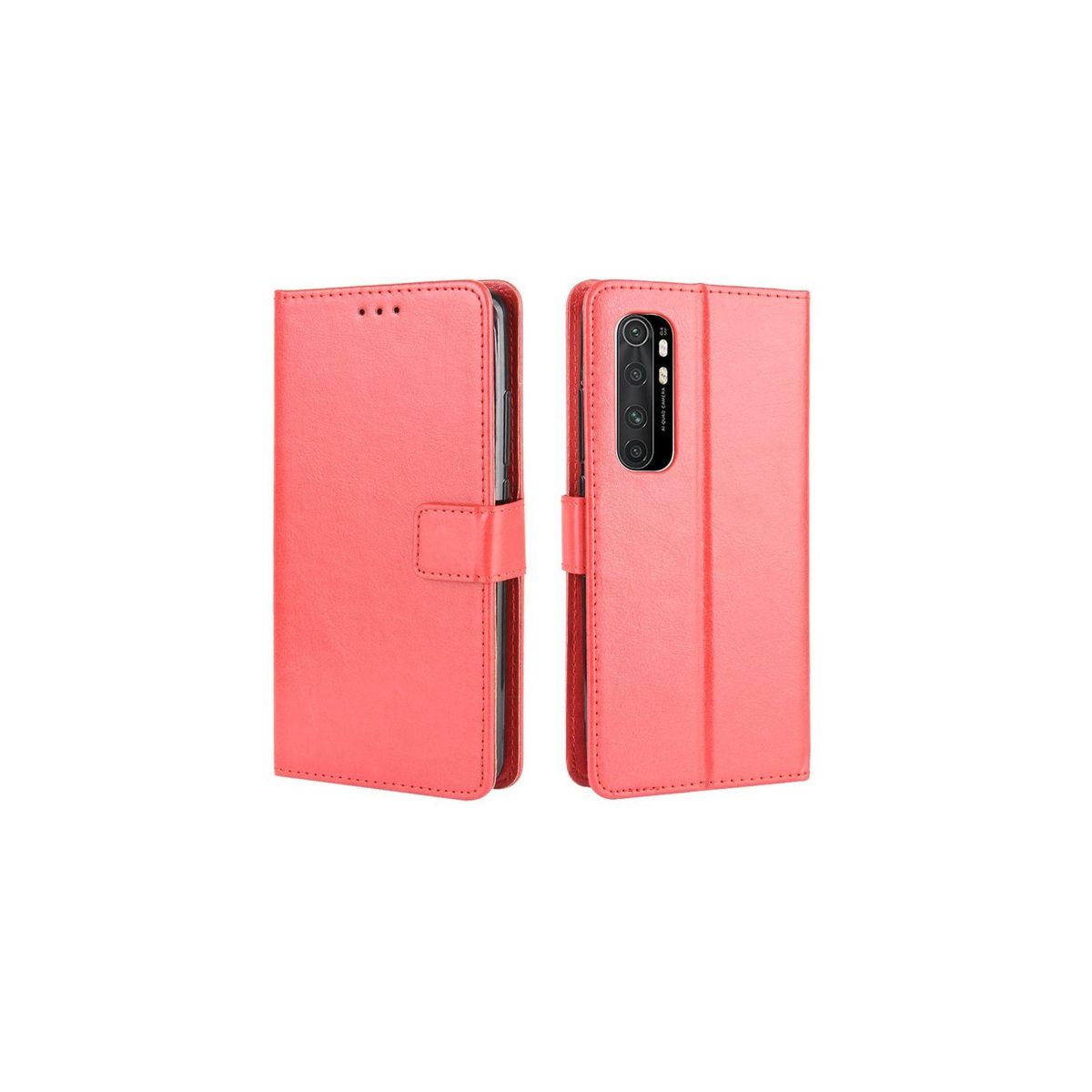 Amahousse Housse Xiaomi Mi Note Lite Folio Rouge Grain Languette