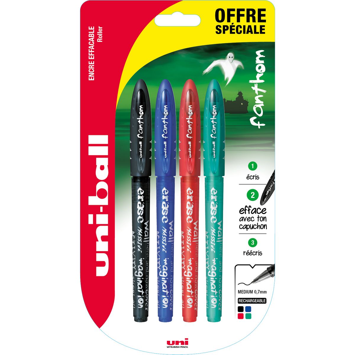 Lot De Stylos Bille Effacables Pointe Moyenne Assortiment Noir