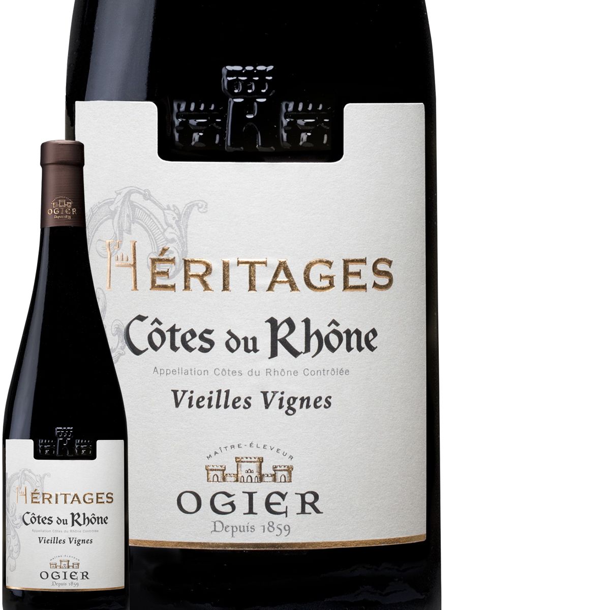 Héritage Côtes du Rhône Vieilles Vignes Rouge 2016 pas cher à prix Auchan