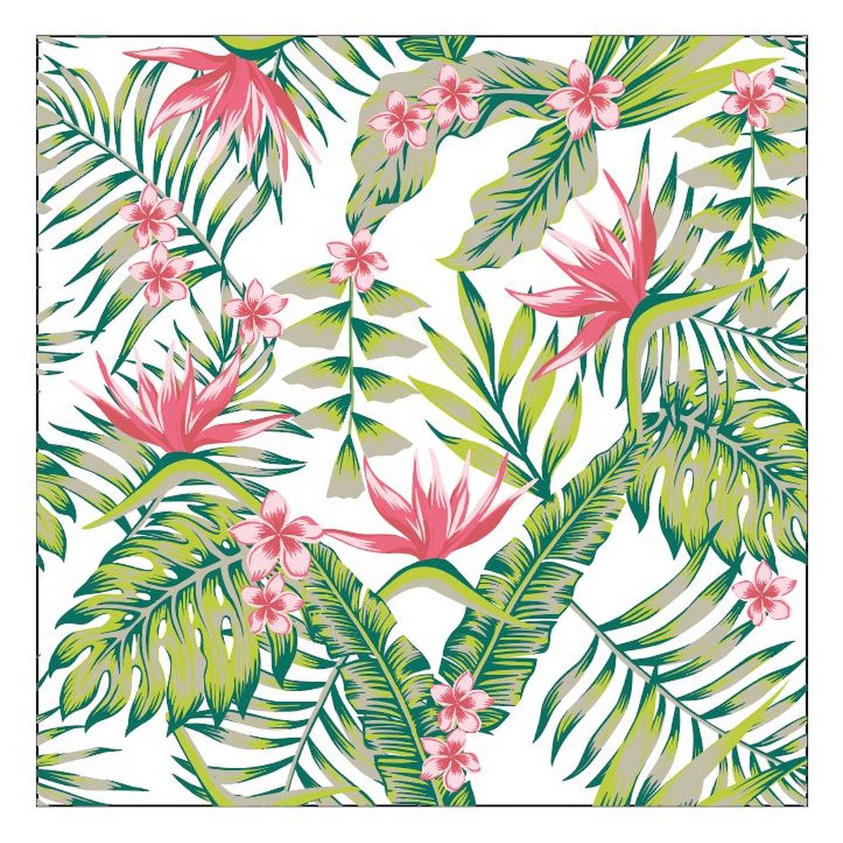 ACTUEL Serviettes décorées 33cm 3 plis X20 décor paradise flower pas