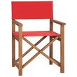 Chaise de metteur en scene Bois de teck solide Rouge