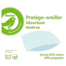 POUCE Protège oreiller absorbant en polycoton PUNTO (Blanc)
