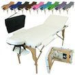 Table de massage pliante 3 zones en bois avec panneau Reiki + Accessoires et housse de transport