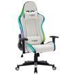 Chaise de bureau gaming LEGEND avec éclairage LED fauteuil gamer ergonomique, siège à roulettes revêtement synthétique blanc