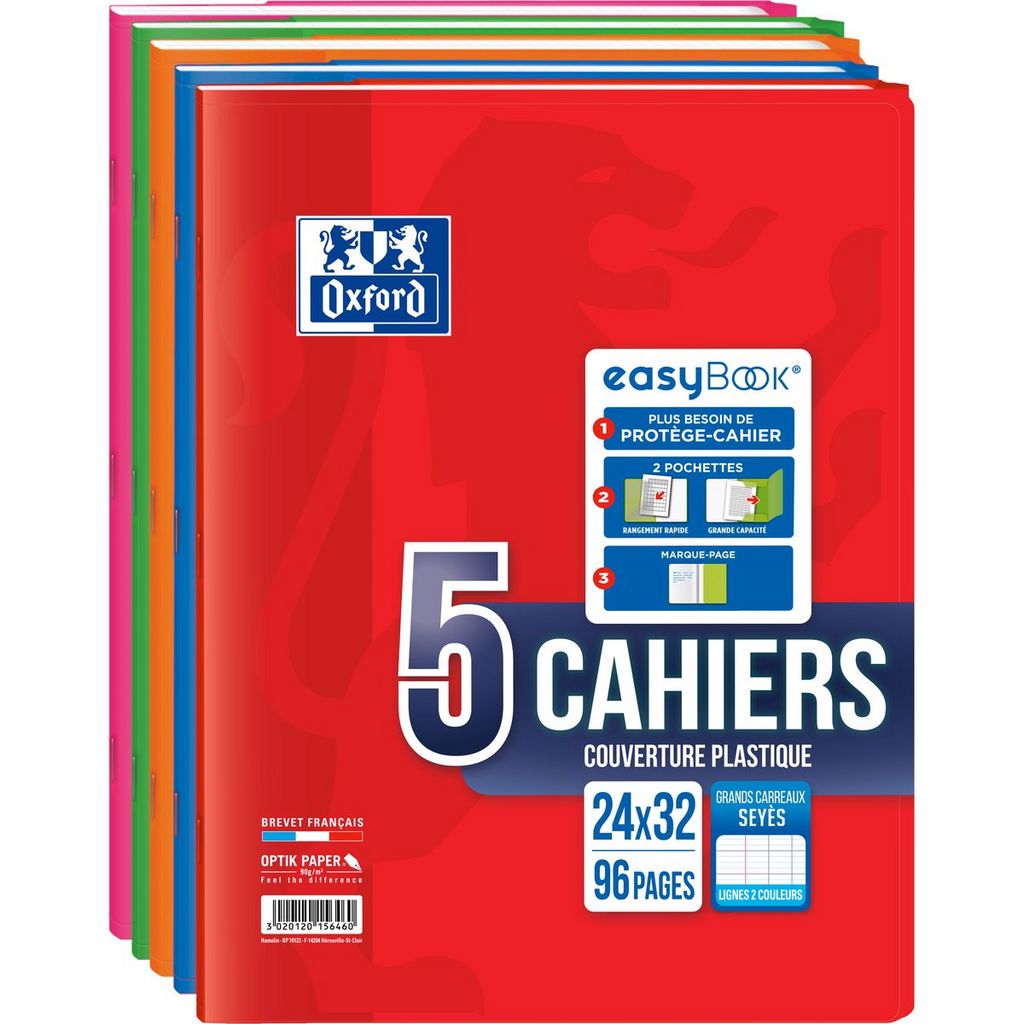 Cahier A4 OXFORD 96 pages - seyes - 170x220mm (COLORIS ALEATOIRES)