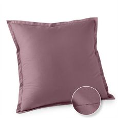 ACTUEL Taie d'oreiller unie en percale de coton 70 fils - collection permanente (Bordeaux violet)