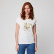 T-shirt manches courtes blanc femme Harry Potter. Coloris disponibles : Ecru