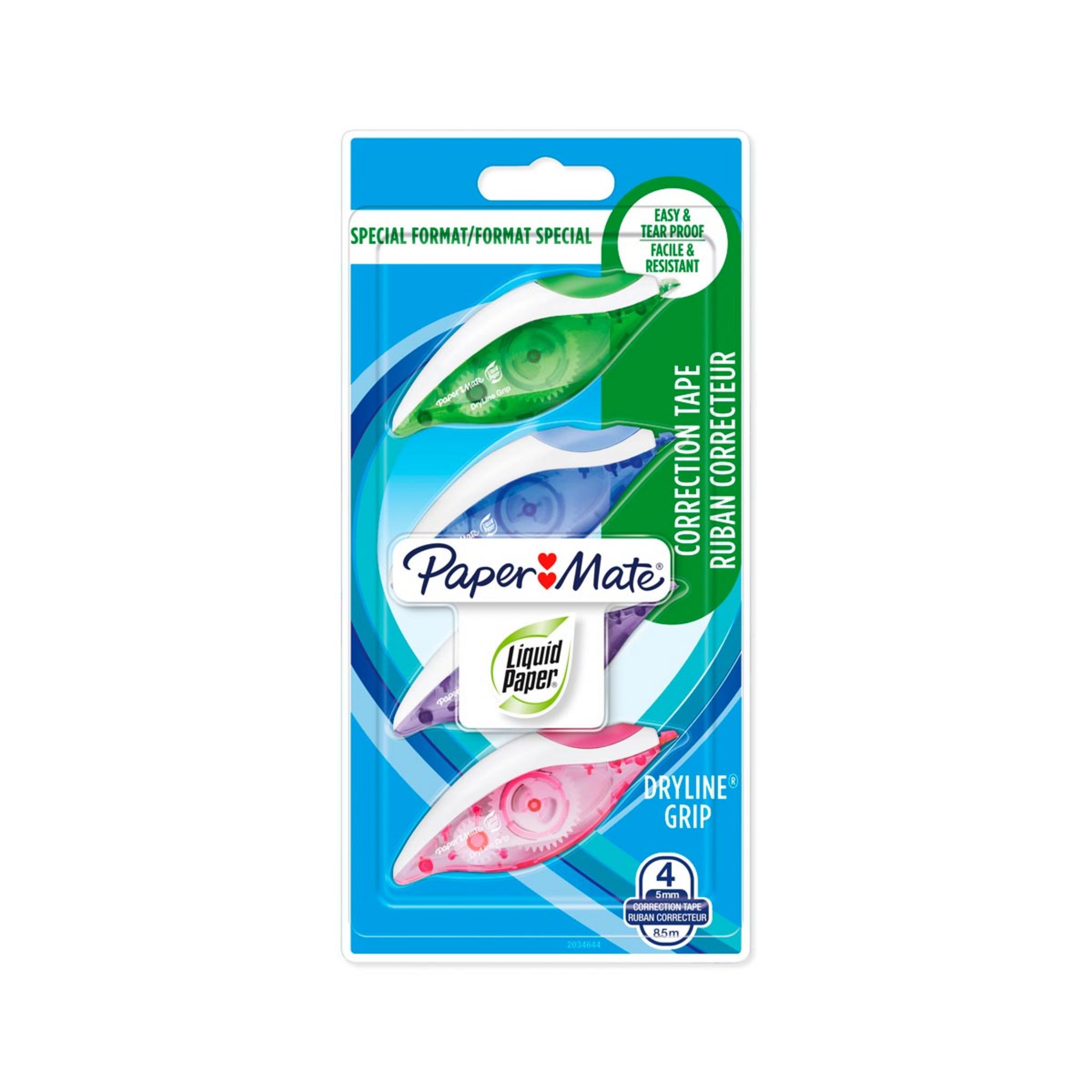 AUCHAN Lot de 3 mini souris correctrices 5m rose, vert et bleu pas