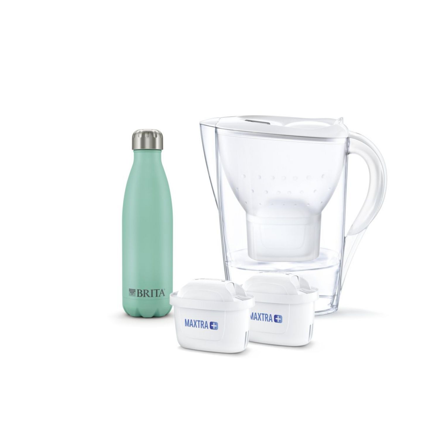 Carafe filtrante brita - style - bleu - 3 mois + 1 bouteille isotherme BRITA  Pas Cher 