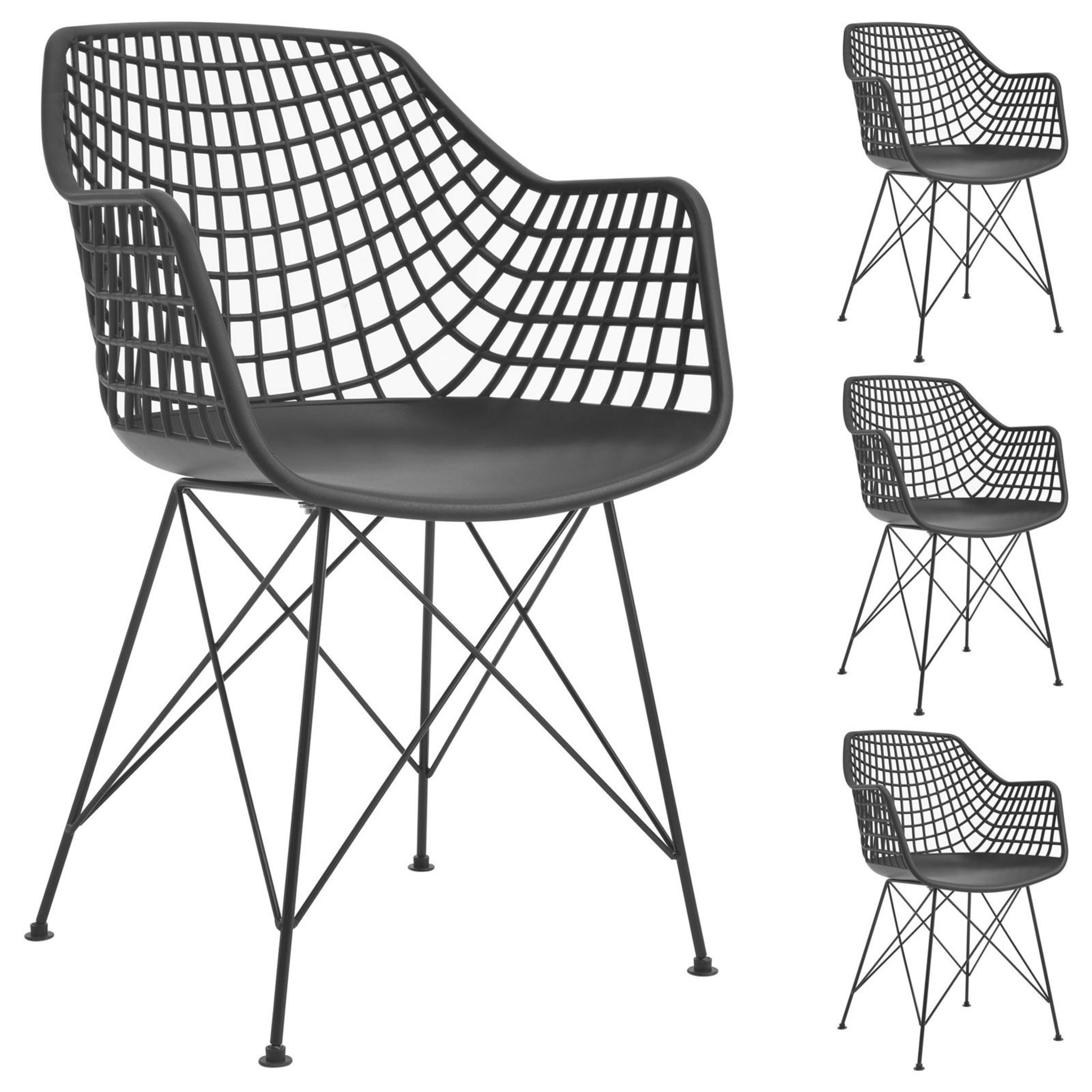 Lot de 4 chaises madeira pour salle à manger ou cuisine au design