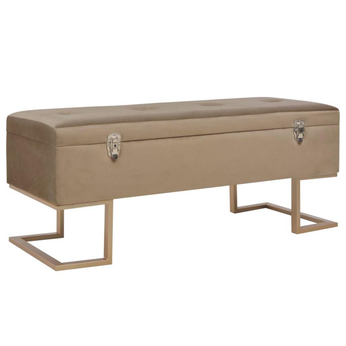 VIDAXL Banc avec compartiment de rangement 105 cm Beige Velours