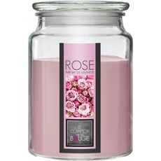 Bougie Parfumée en Verre  Couvercle  510g Rose
