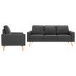 vidaxl 3056625 2 piece sofa set fabric dark grey (288694+288714)