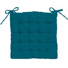 Galette de chaise matelassée unie en coton (Bleu océan)