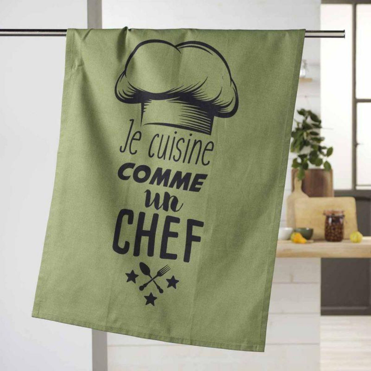 Paris Prix Torchon de Cuisine  Comme un Chef  50x70cm Kaki