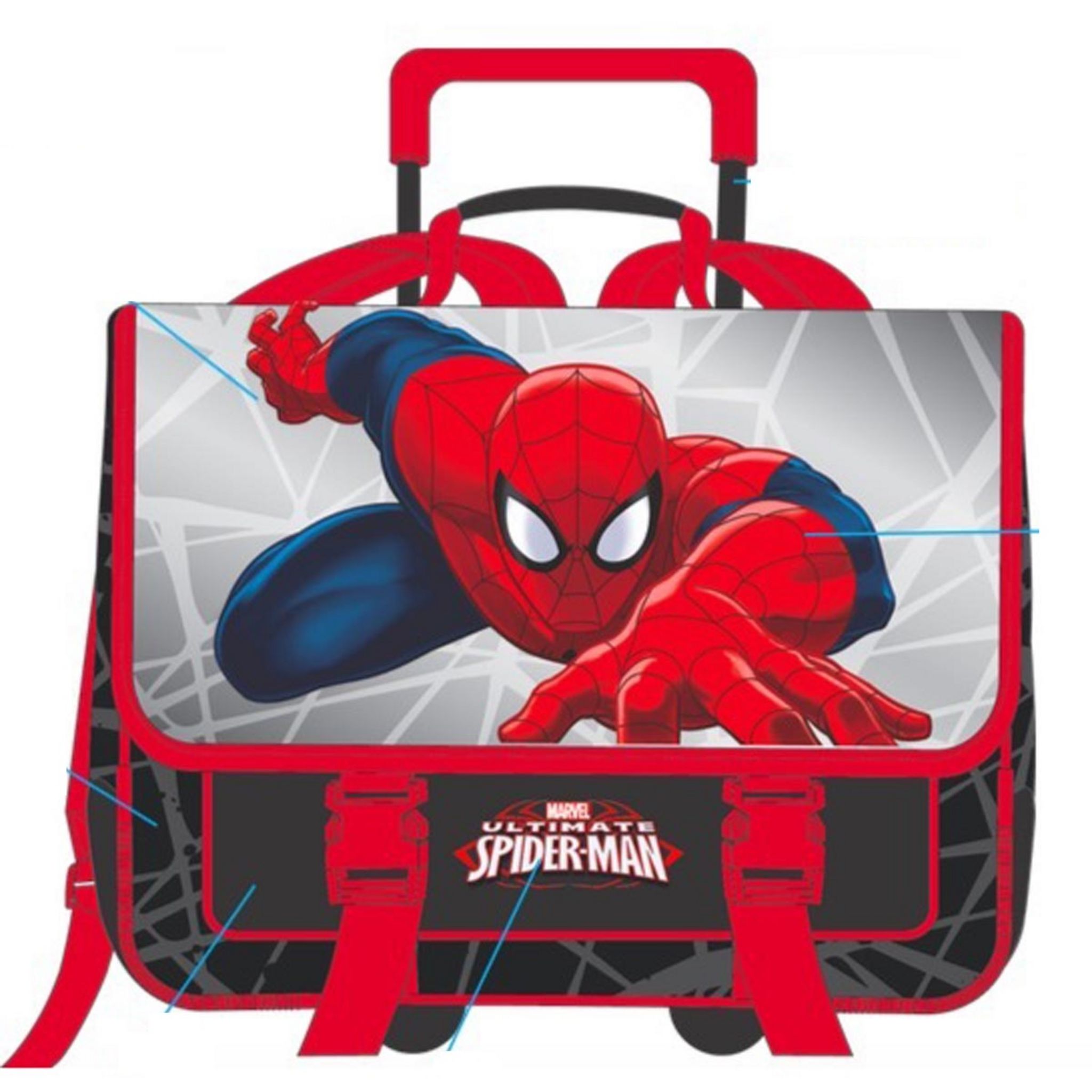 Cartable roulettes Spiderman 38 cm pas cher Auchan