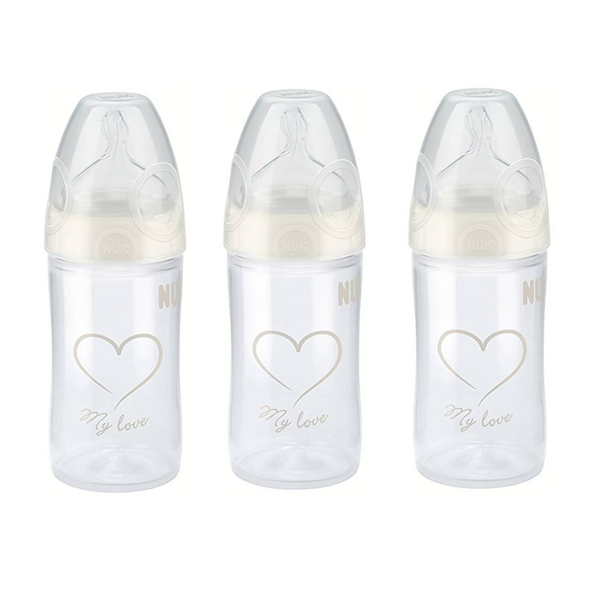 NUK Lot de 3 biberons 250 ml Classic pas cher 