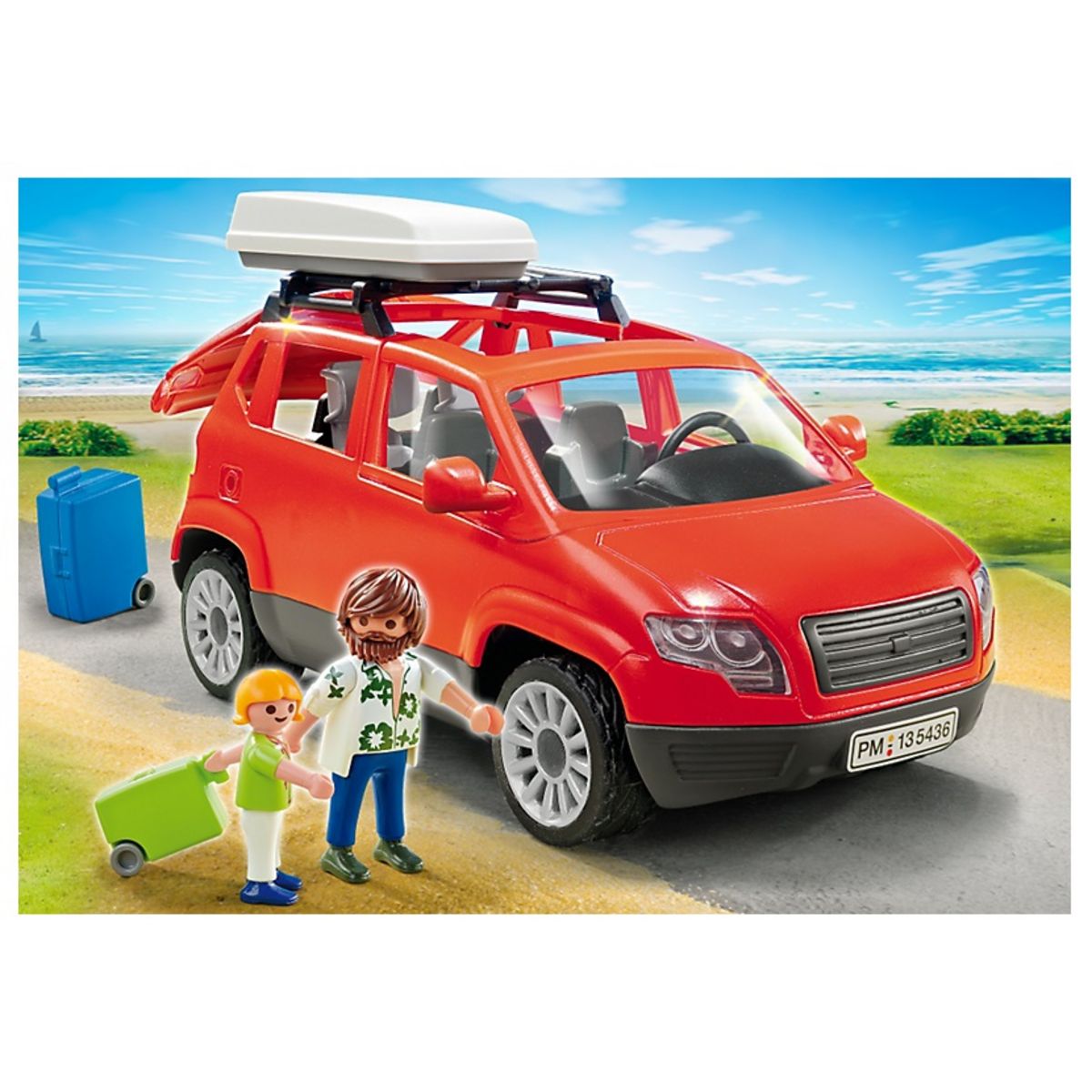 PLAYMOBIL 5436 Voiture avec coffre de toit pas cher 