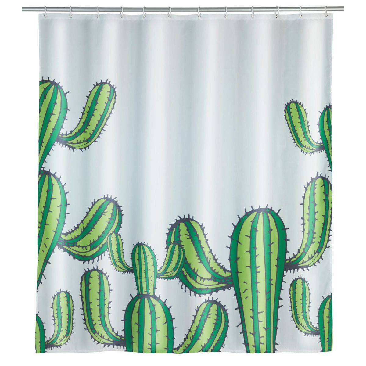 Wenko Rideau De Douche Cactus Polyester 180 X 0 Cm Blanc Pas Cher A Prix Auchan