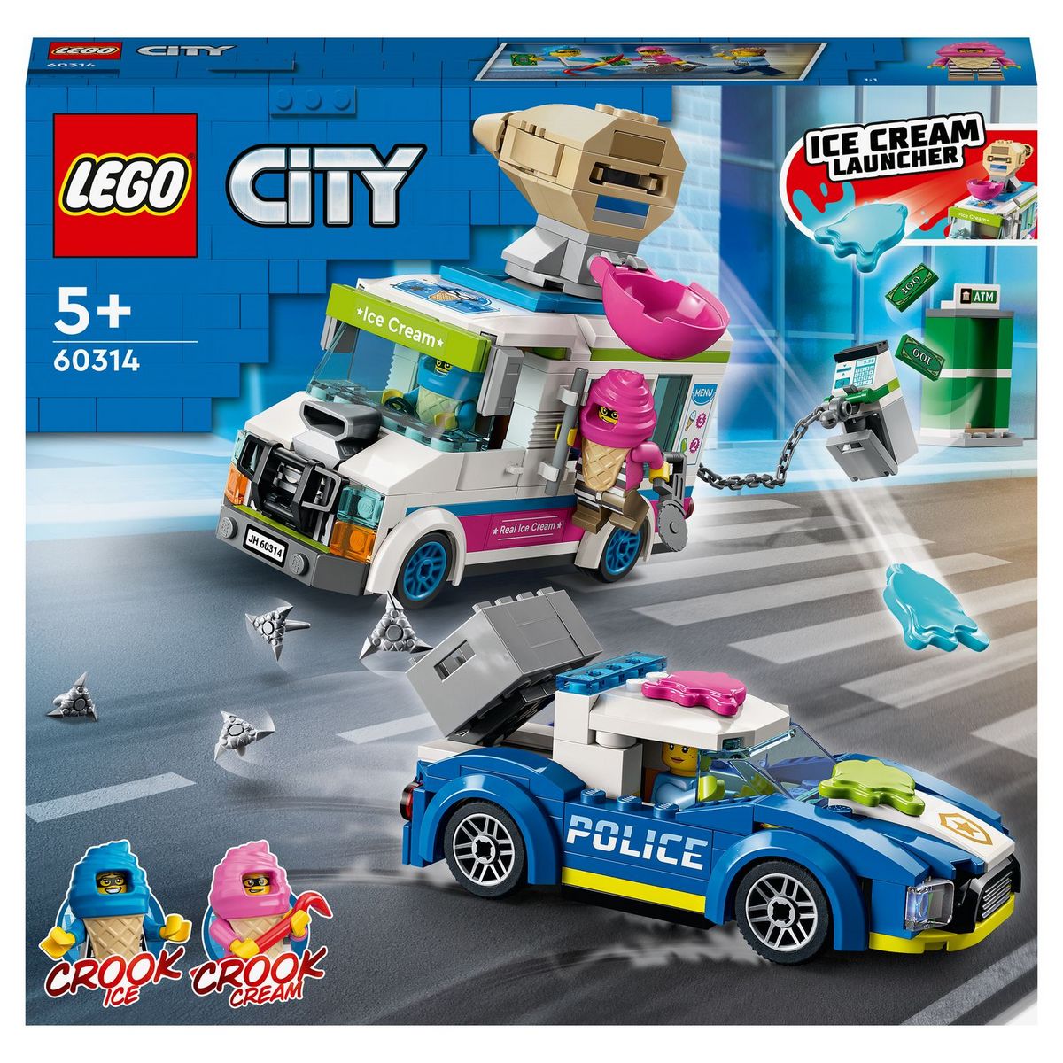 City 60314 La Course Poursuite du Camion de Glaces Jouet Voiture Enfants d s 5 Ans