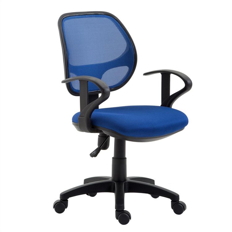 Chaise de bureau cool fauteuil pivotant ergonomique avec accoudoirs, chaise  dactylo à roulettes réglable en hauteur, mesh bleu - Conforama
