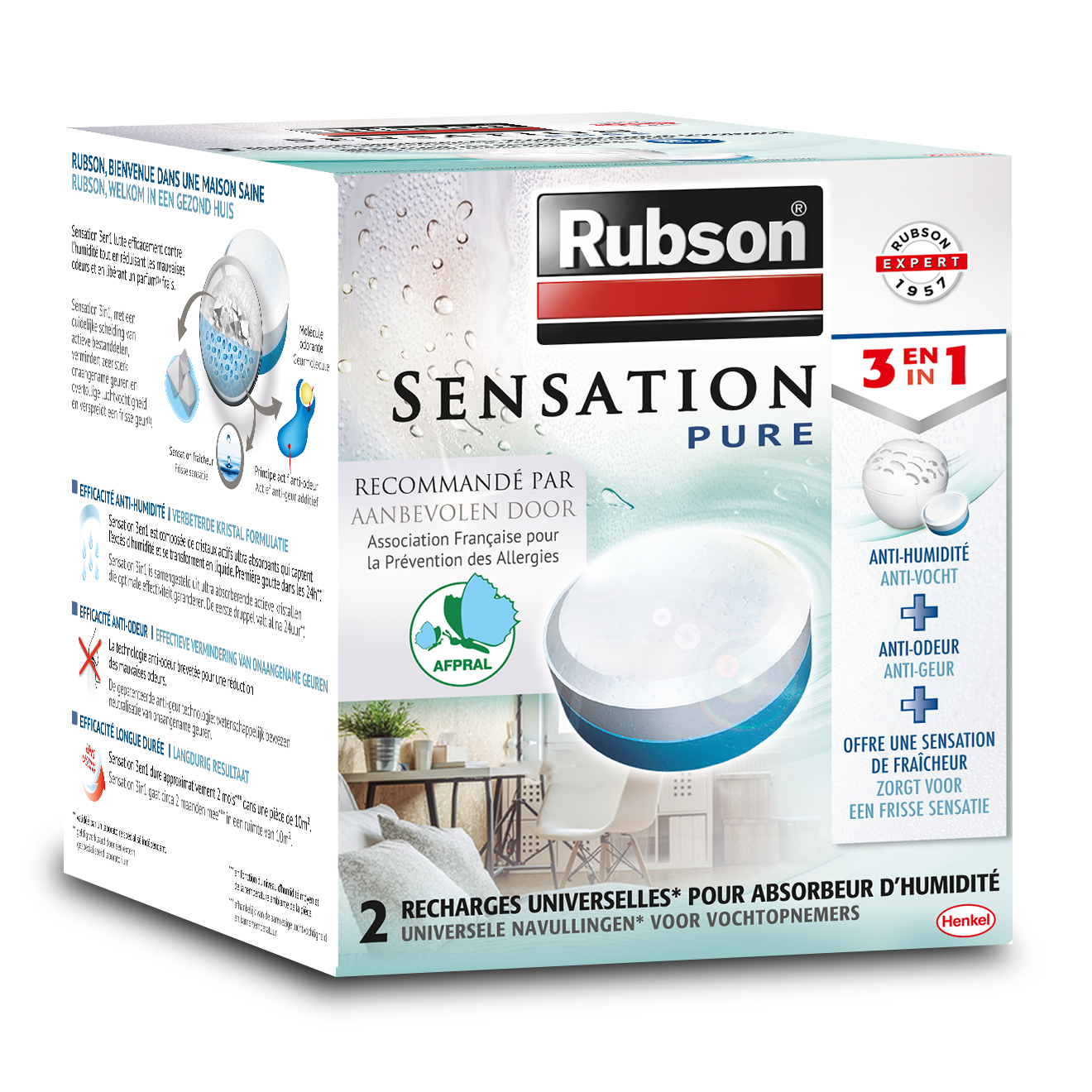 Absorbeur sensation pure neutre 3en1 anti humidité odeurs