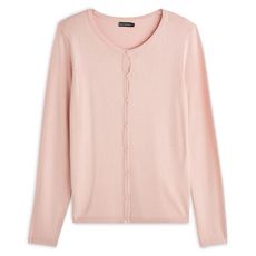 IN EXTENSO Gilet rose col rond femme (Rose clair )