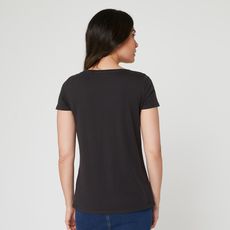 IN EXTENSO T-shirt manches courtes noir femme (gris anthracite)