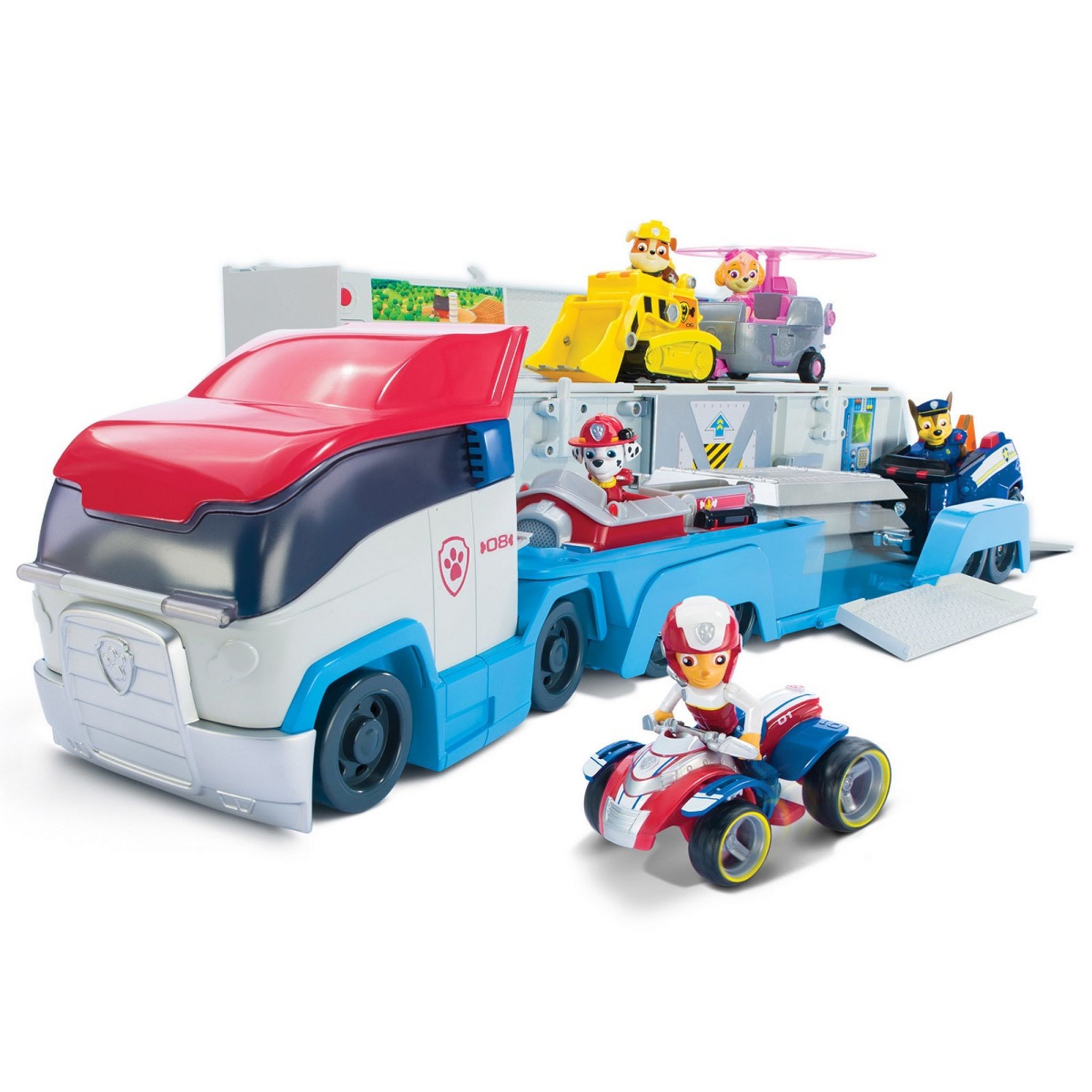 Paw Patrol Pat Patrouille Camion Mobile Pit Stop Ready Race Rescue