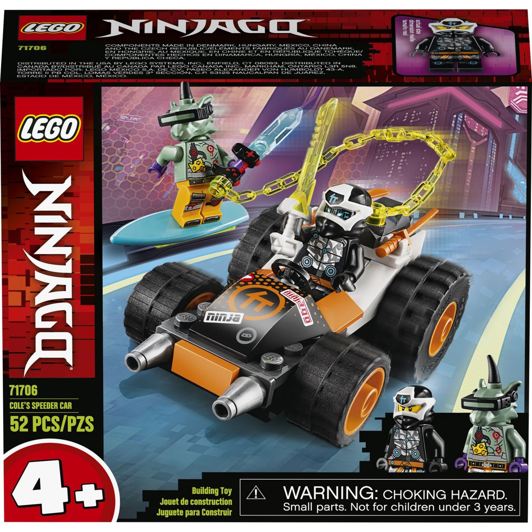 LEGO NINJAGO 71769 Le Bolide Dragon de Cole, Jouet de Voiture et Figurines  pour Enfants pas cher 