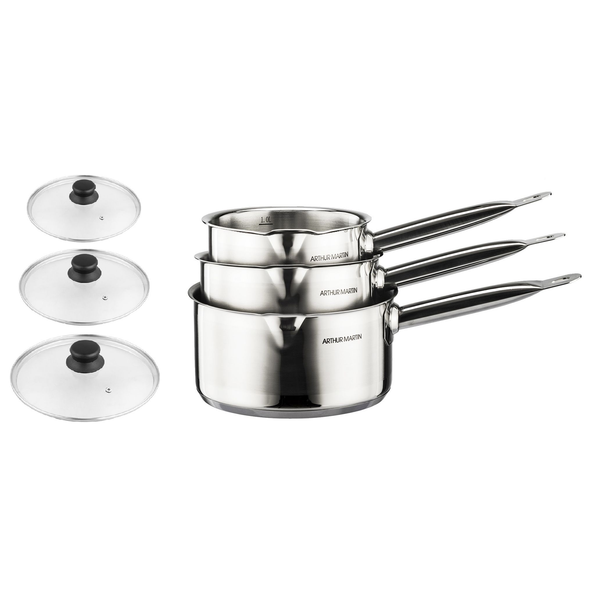 CASSEROLE INOX 3 PIÈCES ﻿ - Sache maison et déco vente en ligne