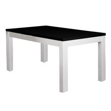 Table de séjour L190cm GENOVA, bicolore ( blanc-noir)