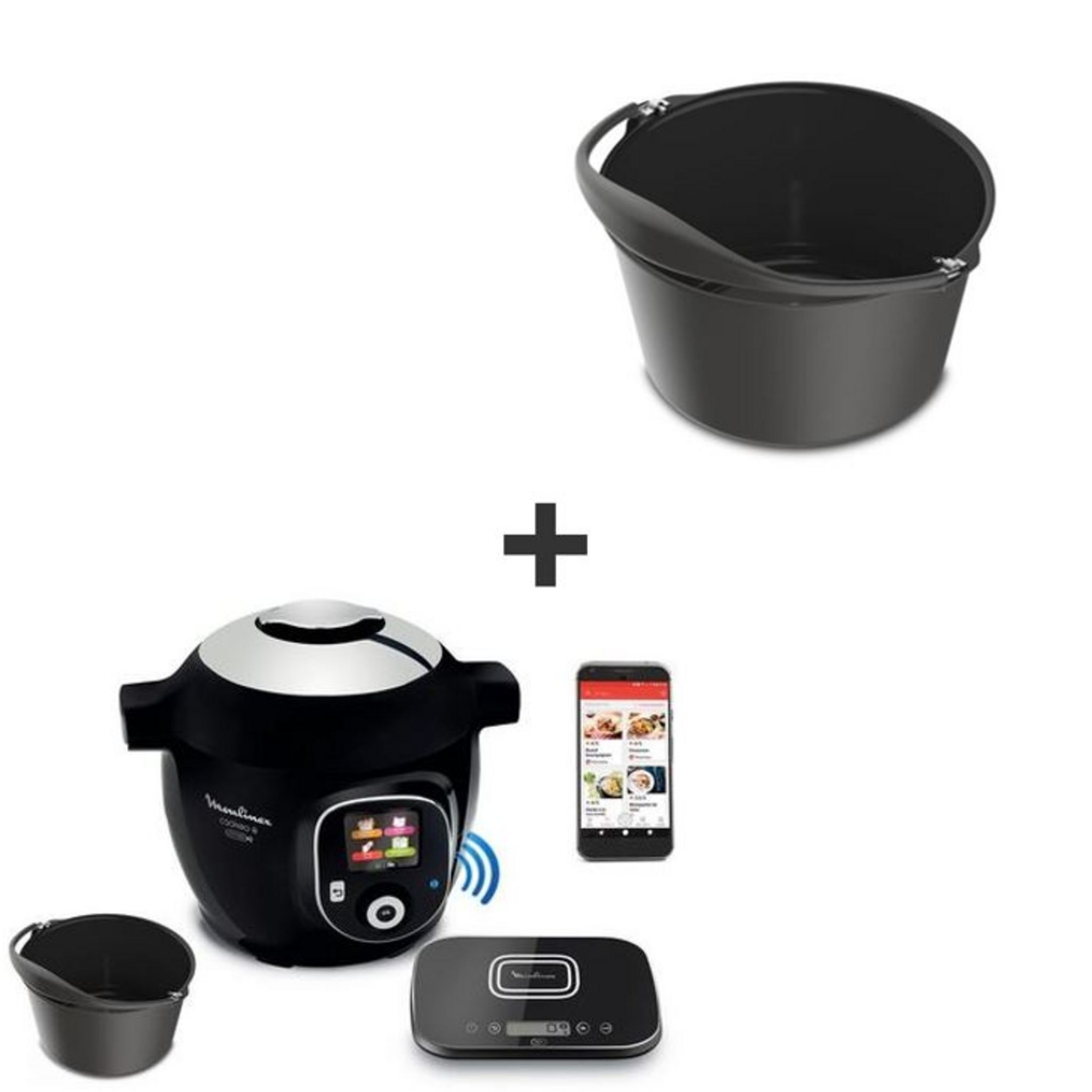 MOULINEX Multicuiseur intelligent COOKEO Mega Connect Noir + Moule