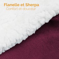 VIVEZEN Couverture, plaid polaire 220 x 240 cm en flanelle et sherpa ultra doux (Violet)